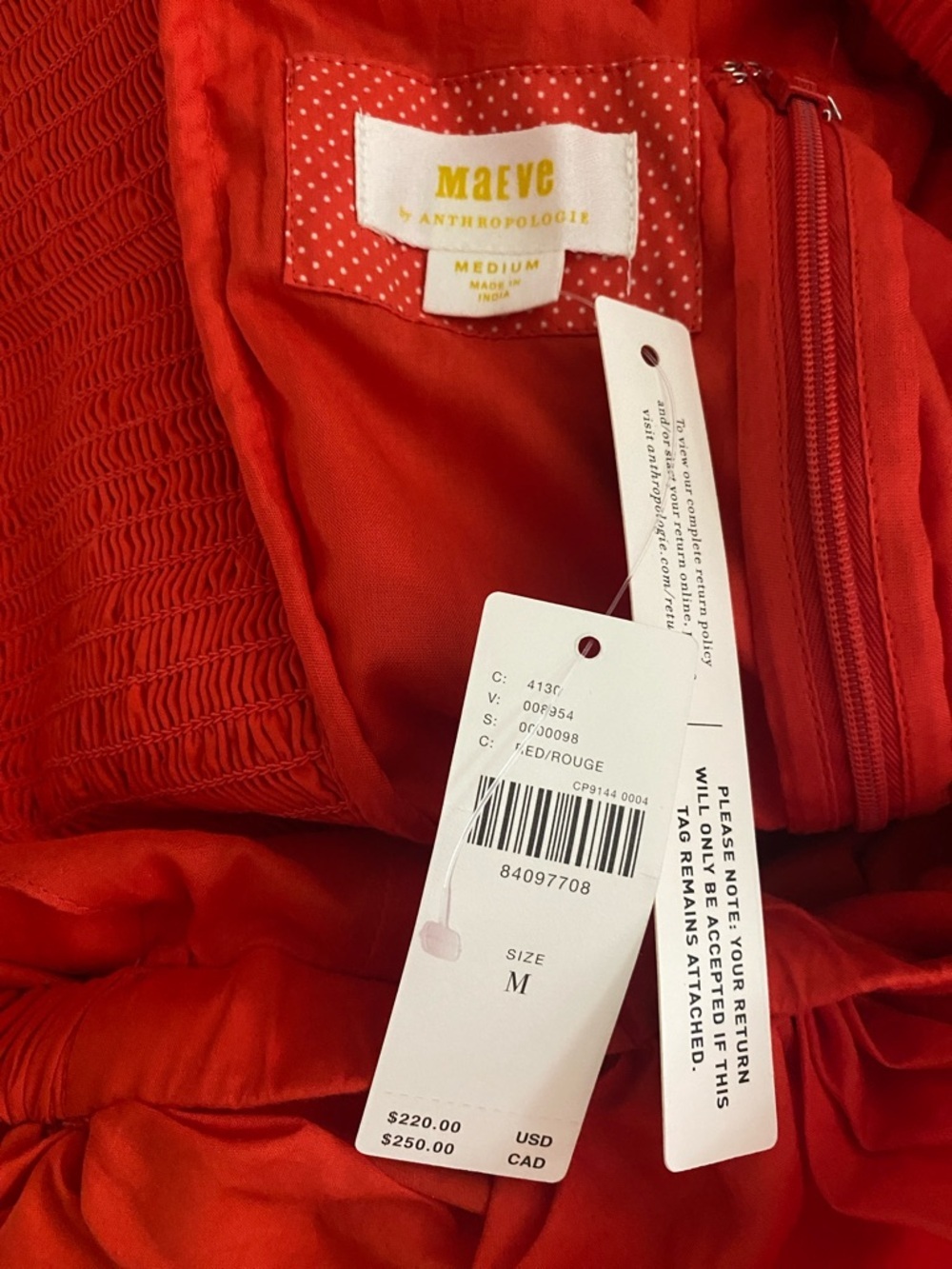 NWT Anthropologie The Corina Ruffled Dress by Maeve in Red size M - Picture 2 of 16